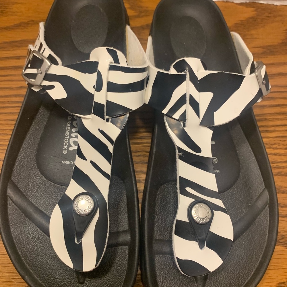 Betula Zebra Print Sandals with Buckle Cute Comfortable fun Size L7  M5